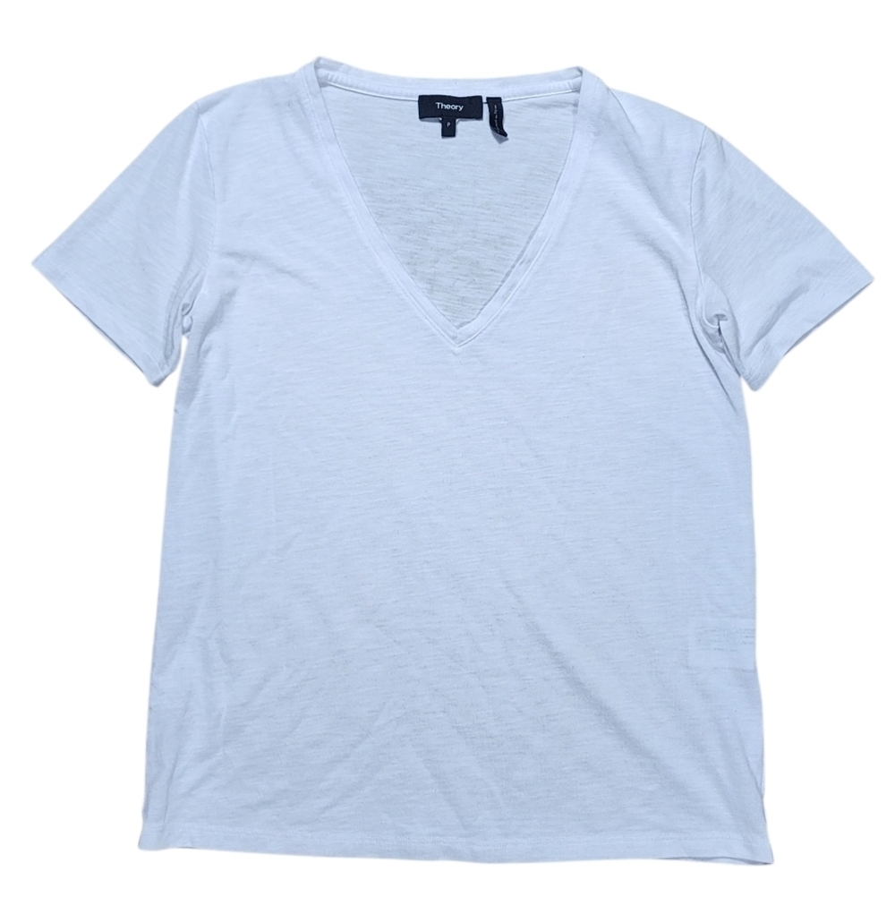 Theory Easy V-Neck Short Sleeve Tshirt Size P/S (Petite) Small - Picture 4 of 7